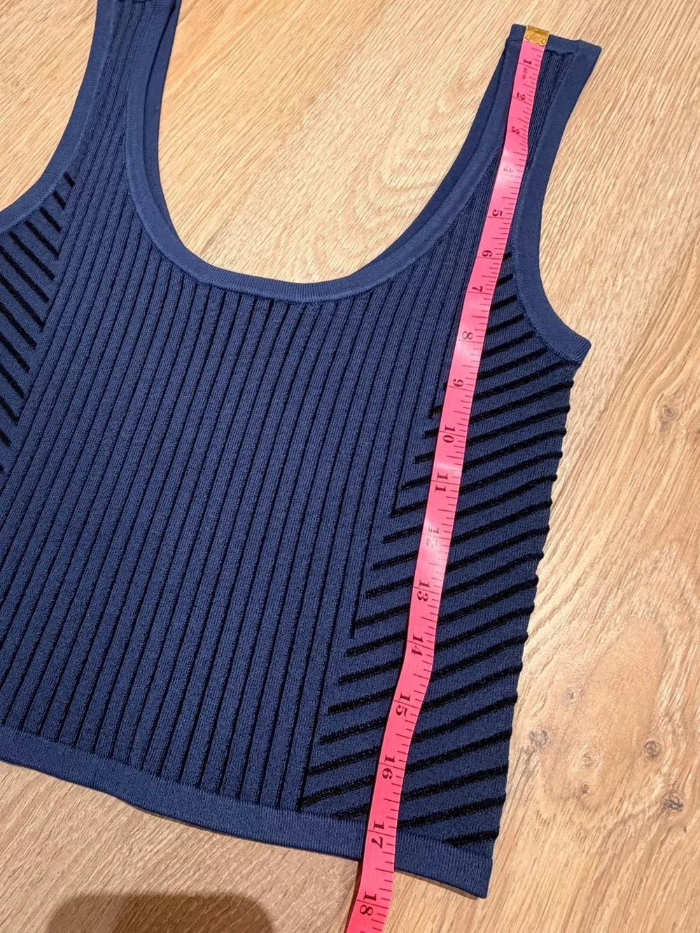 Bebe Navy Ribbed Tank Top - Picture 4 of 5